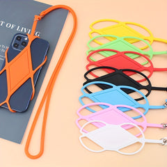 Adjustable Silicone Phone Lanyard Holder Hands-Free Neck Hanging for Smartphones