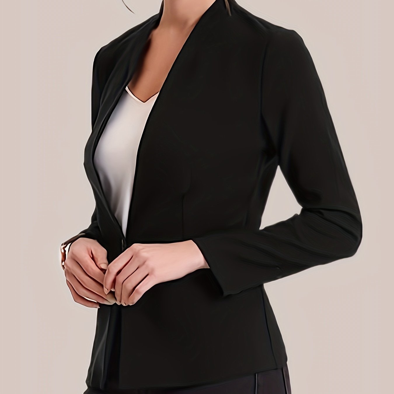 Business Casual Blazer Women's Plus Solid Long Sleeve V Neck Blazer