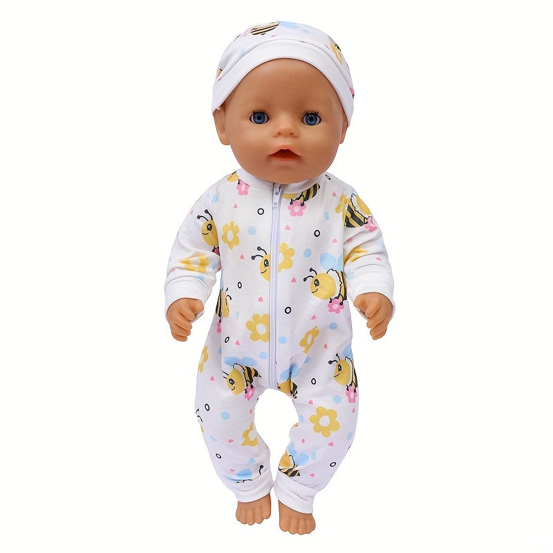 Bee & Floral Pattern Doll Clothing Set for 17-18 Inch Dolls