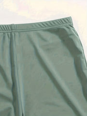4 Pack Plus Size Lounge Shorts Set Women's Solid Elastic Waist Sporty Bottoms