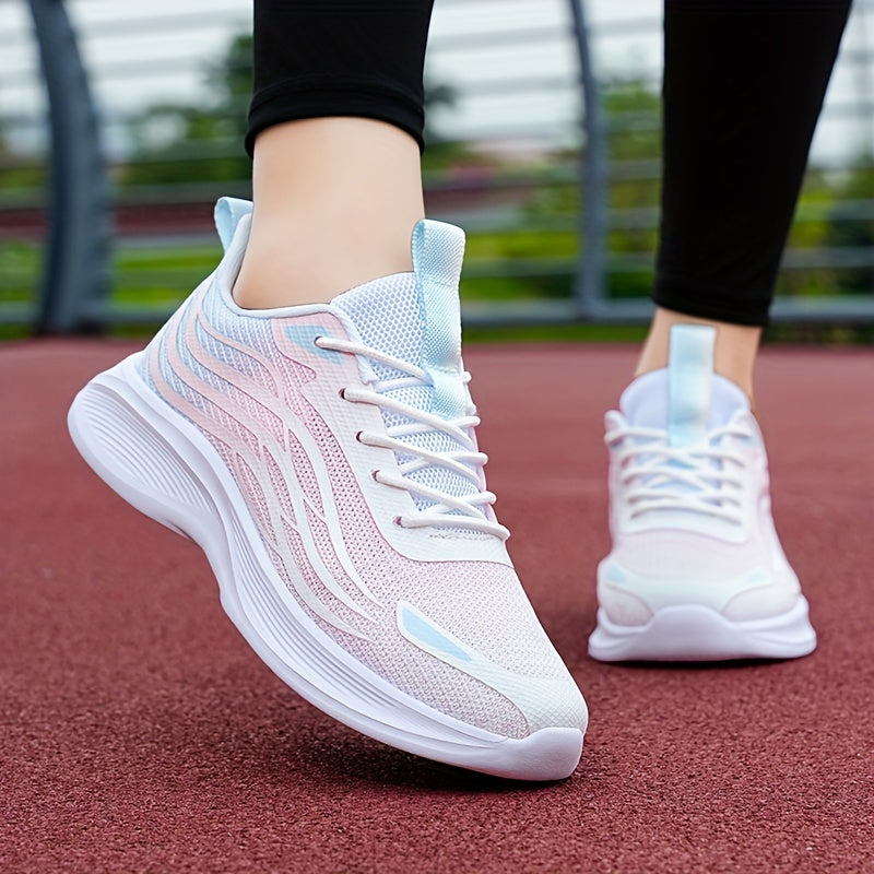 Breathable Lace Up Walking Shoes for Women - Non Slip Mesh Sneakers
