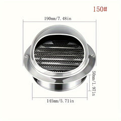 Stainless Steel Wall Vent Cover - Rain and Exhaust Protection