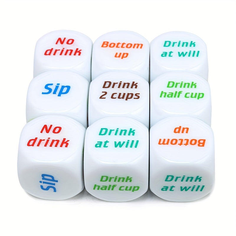 6pcs Printing Drinking Dice For Family Friends