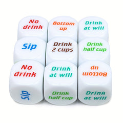 6pcs Printing Drinking Dice For Family Friends