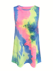 Tie Dye Print Tank Top Summer Sleeveless Top Women's Clothing