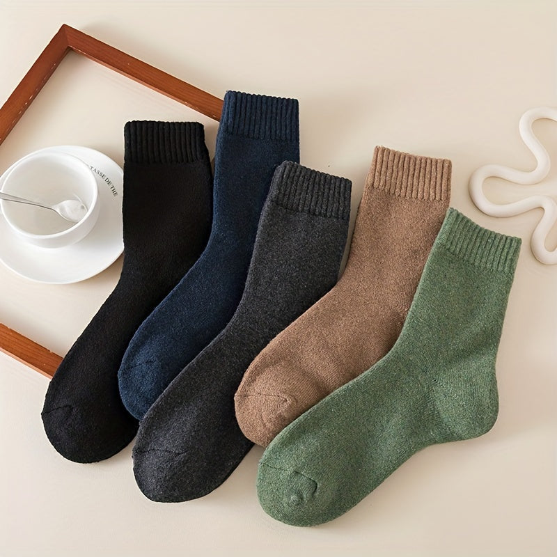 Boys Casual Thickened Crew Socks for Autumn Winter, 8 Pairs