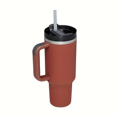 40oz Tumbler With Straw And Handle Stainless Steel Vacuum Flask