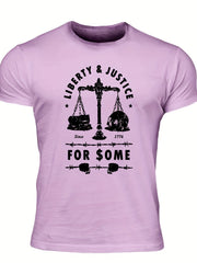 Men's Liberty & Justice Print Tee Crew Neck T-shirt