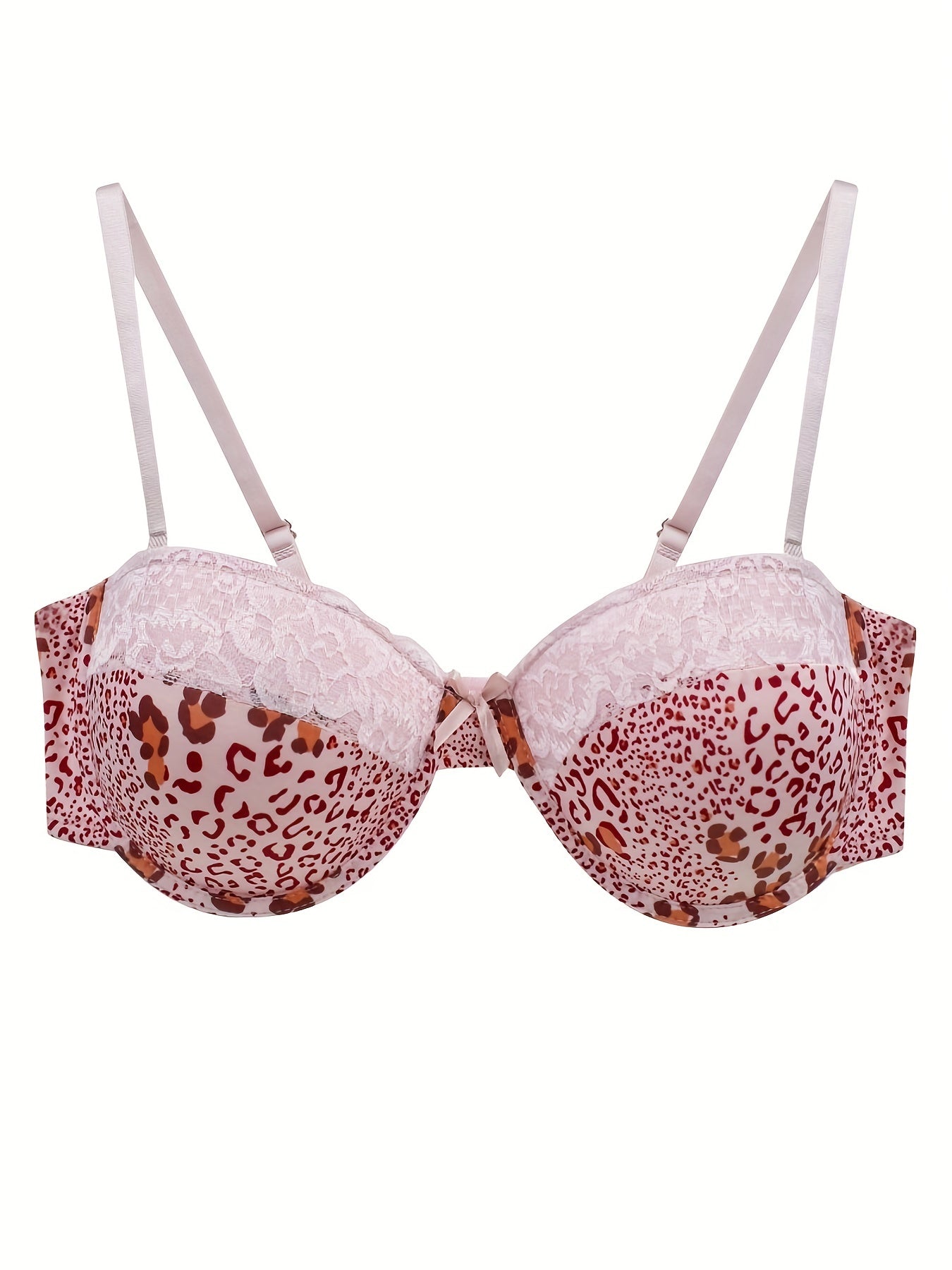 Leopard Print Lace Push Up Bra Women's Lingerie