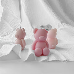 4pcs Bear Candles Flameless Mini Candle For Party Christmas Decoration