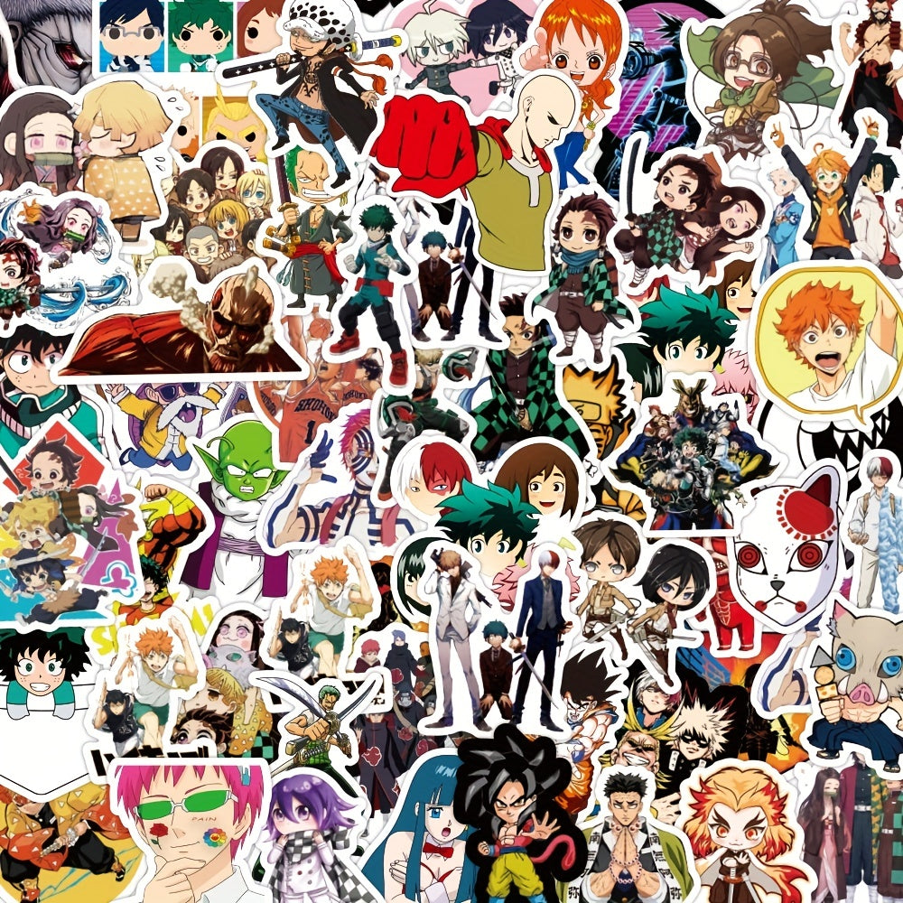 50pcs Random Anime Decorative Sticker Waterproof for Laptop Phone Skateboard DIY