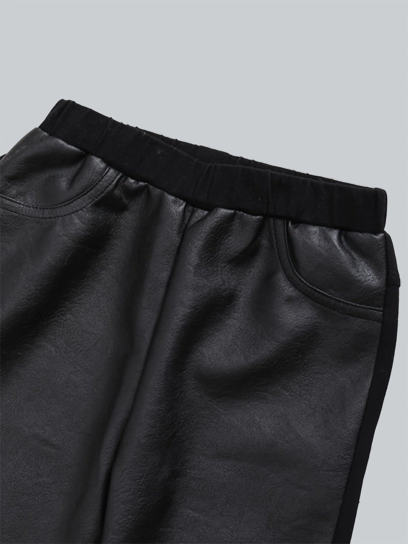 Boys Faux Leather Long Pants Spring Autumn Kids Clothing