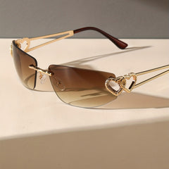 Y2K Heart Hollow Gradient UV400 Sun Shades