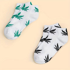 10 Pairs Leaf Pattern Socks Low Cut Ankle Socks Women's Stockings