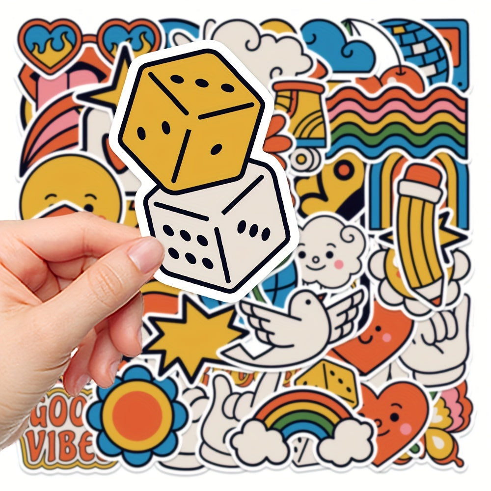 50pcs Cartoon Good Mood Waterproof DIY Graffiti Stickers
