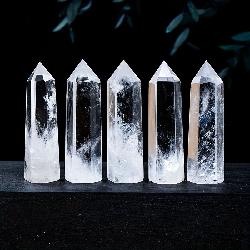 Clear Quartz Energy Tower Rainbow Column Desk Decoration Healing Seven Chakras