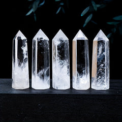 Clear Quartz Energy Tower Rainbow Column Desk Decoration Healing Seven Chakras