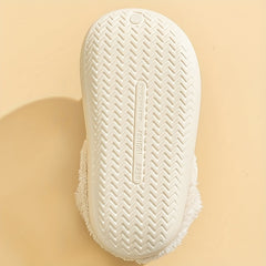 Cute Cartoon Fleece House Shoes for Kids, Non-Slip Soft Bottom Walking Shoes