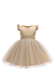 Christmas Girls Solid Party Dress