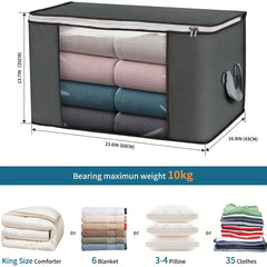 90L Large Capacity Foldable Storage Container with Reinforced Handle