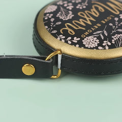 1pc 1.5m Portable Retractable Vintage PU Leather Mini Tape Measure