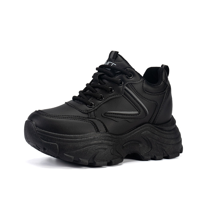 Waterproof Running Sports Shoes Thick Sole Lace up Sneakers Women's Footwear