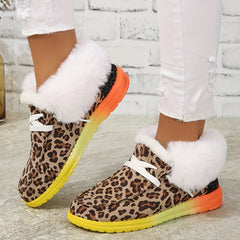 Leopard Pattern Non slip Sneakers Warm Sport Shoes