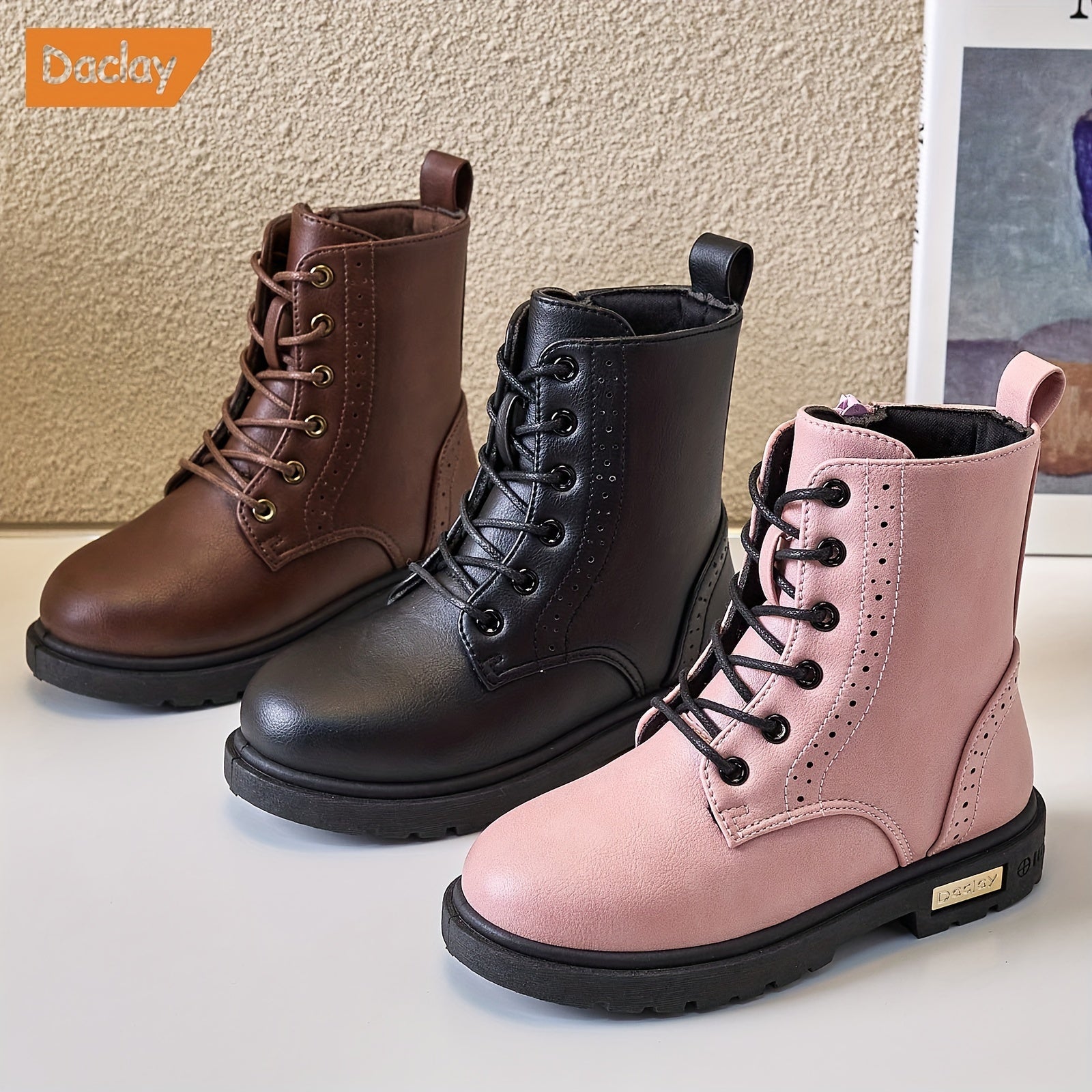 Daclay Casual Solid Boots For Girls Comfortable Warm Non-slip Boots