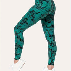 Sports Leggings Women's Plus Random Print High Rise