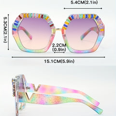 Y2K Snake Pattern Sunglasses Rhinestone Club Party Favors