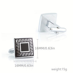 Retro Romantic Square Cufflinks for Men