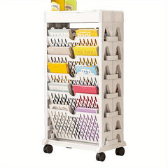 2 Tier Floor Movable Storage Rack - Organize Office Items Efficiently