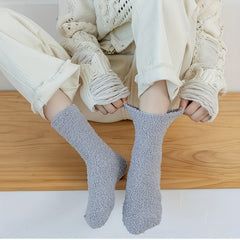 5 Pairs Fuzzy Socks Warm & Comfy Mid Tube Stockings for Women
