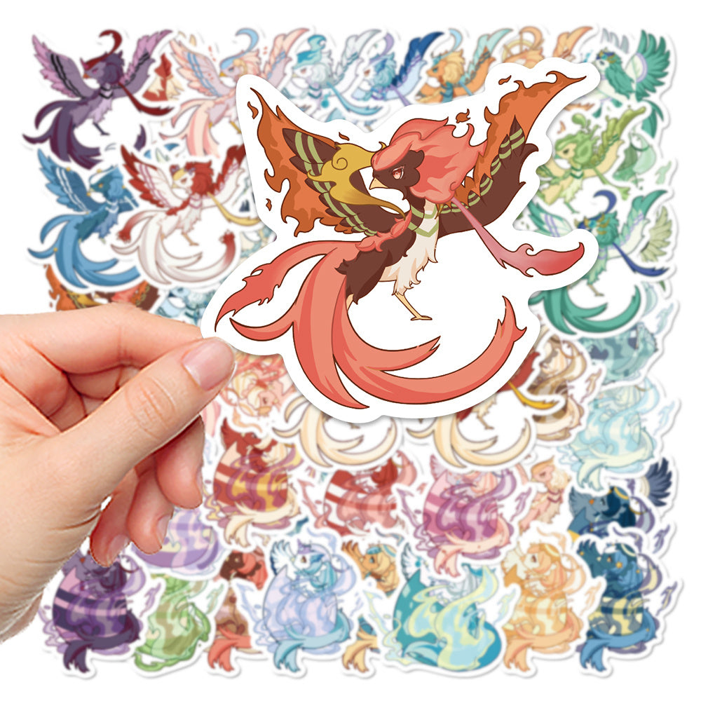 50 Unique Phoenix Stickers Creative Designs Waterproof & Self Adhesive