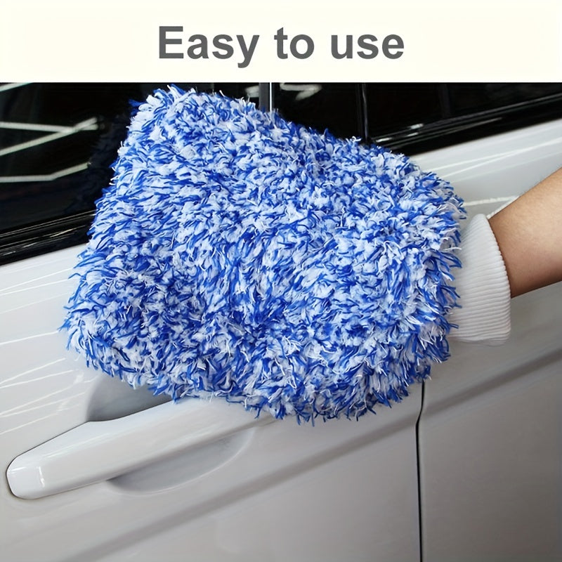 2pcs Microfiber Car Wash Gloves Cleaning Brush Detail Never Mess