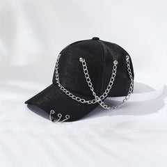 Unisex Chain Tassel Baseball Cap Hip Hop Glitter Sun Hat