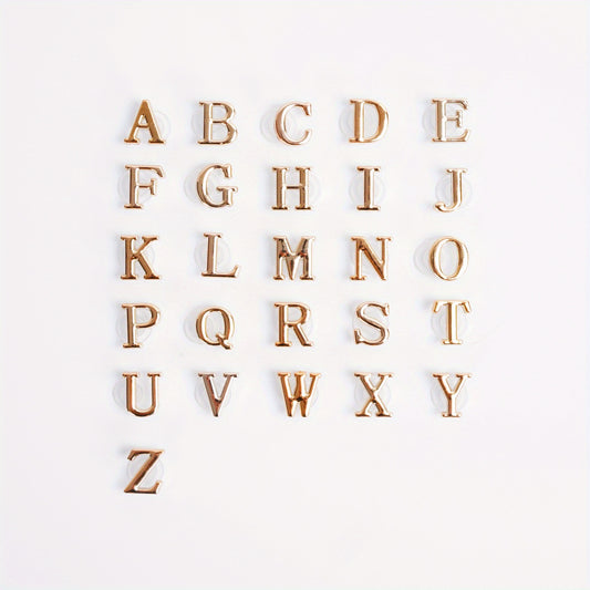 26pcs Golden Letters Shoe Charms for Clog Sandals, Women Girl Party Favors