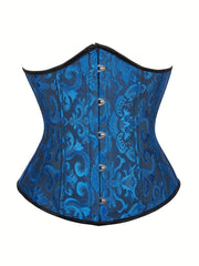Jacquard Strapless Corset Retro Court Style Lace Up Body Shaper