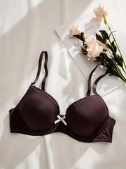 Push Up T Shirt Bra Breathable Comfortable Bow Tie Lingerie Underwear