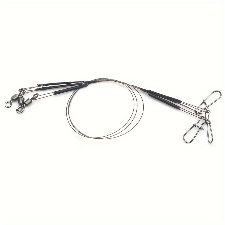 3pcs Sea Fishing Wire Leader with Bearing Swivel Fishing Tackle