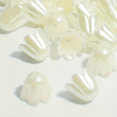 100pcs 15mm Wind Chime Flower Beads ABS Pearl Flower Beads Caps End Caps