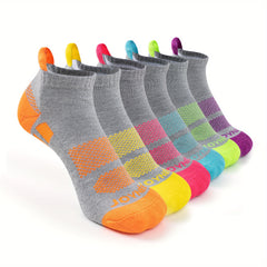 AceFine 6 Pairs Colorblock Sports Socks for Women
