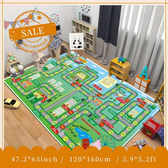 Cartoon Parking Lot Carpet Game Toys Car Play Mat Bedroom Bedside