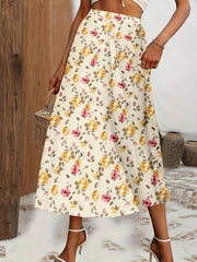Floral Print High Waist Skirt for Women