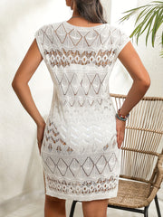 Eyelet Embroidery Split Thigh Cover Up Without Bikini