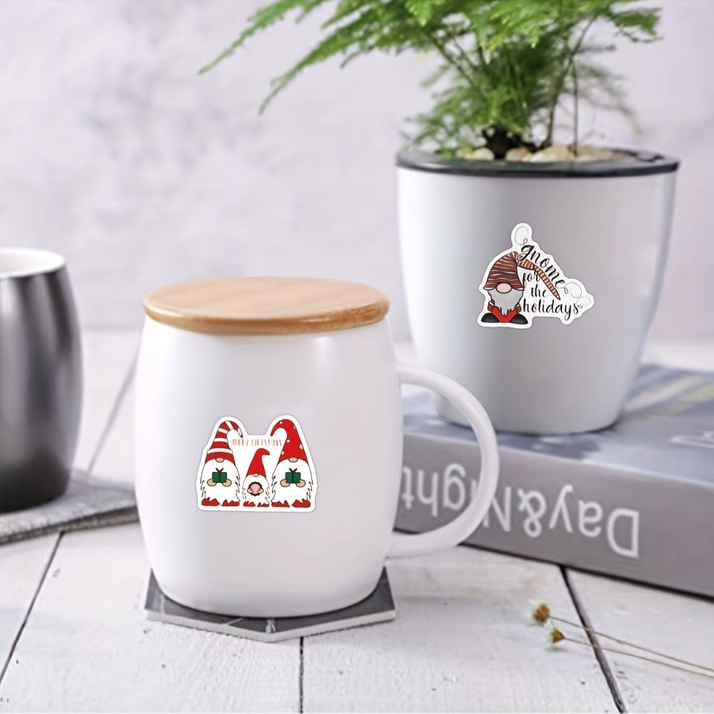 56pcs Christmas Gnome Vinyl Stickers - Waterproof for Water Bottle Laptop Phone