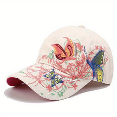 Sequin Butterfly Embroidered Baseball Cap Peaked Cap