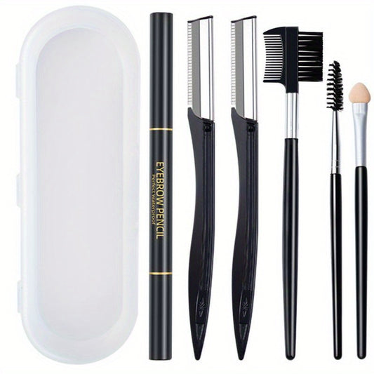 6pcs Stainless Steel Eyebrow Shaving Set Beauty Tools for Beginners