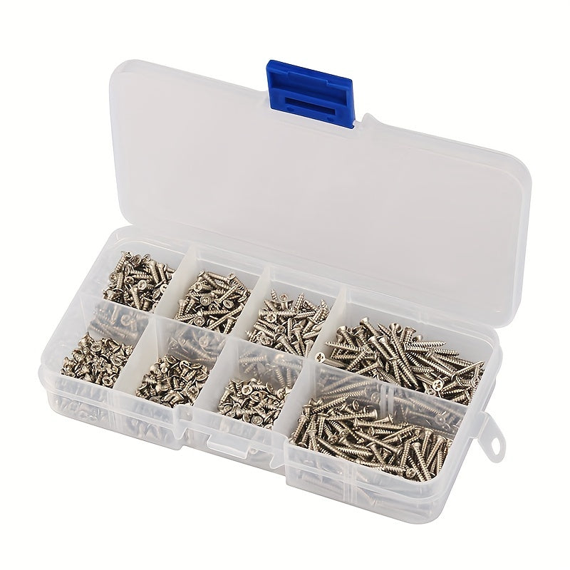 800pcs Stainless Steel Self Tapping Screw Assortment Kit