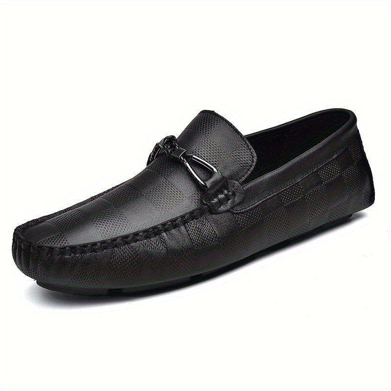 Men's Soft Sole Slip on Loafers with Metallic Decorations